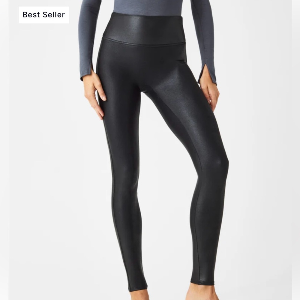 SPANX Black Faux Leather Leggings